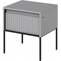 Szafka nocna TR-10 ryflowana z oświetleniem Szara / frez Półkole TREND Podstawowe