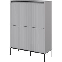 Szafka TR-03 ryflowana z oświetleniem Szara / frez Półkole TREND Podstawowe