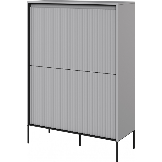 Szafka TR-03 ryflowana z oświetleniem Szara / frez Półkole TREND Podstawowe