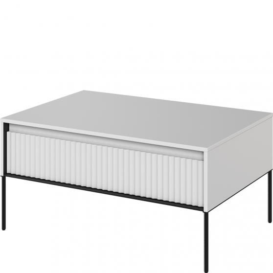 Ława TR-09 ryflowana Biały / frez Półkole TREND Podstawowe