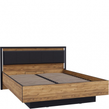 Łóżko 160 x 200 ze stelażem, pojemnikiem i oświetleniem HYTL1162B-M215 HAYATO Podstawowe