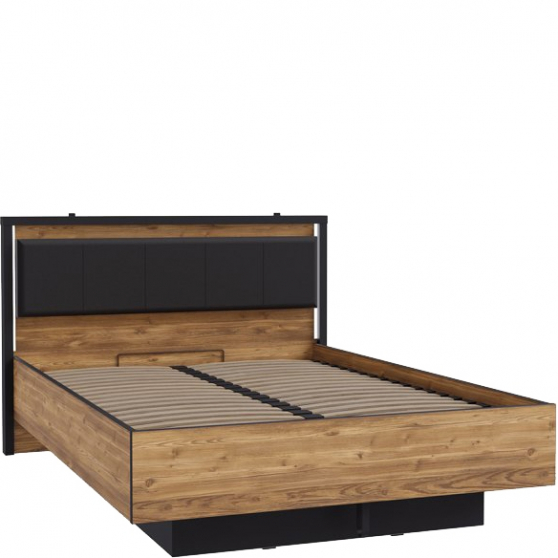 Łóżko 140 x 200 ze stelażem, pojemnikiem i oświetleniem HYTL1142B-M215 HAYATO Podstawowe