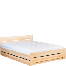 Łóżko drewniane bukowe 140 x 200 ze stelażem i pojemnikiem otwieranym od zanóżka LK198 F BOX Podstawowe