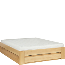 Łóżko drewniane bukowe 140 x 200 ze stelażem i pojemnikiem otwieranym od zanóżka LK187 BOX Podstawowe
