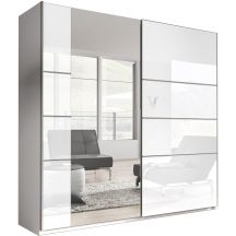 Szafa dwudrzwiowa z lustrem 221 cm Biały Połysk 22981658 TYP-58 BETA Podstawowe