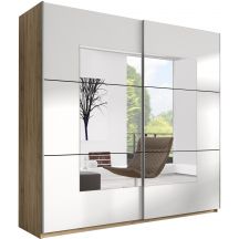 Szafa dwudrzwiowa z lustrem 221 cm San Remo Jasne / Biały 22AE1658 TYP-58 BETA Podstawowe