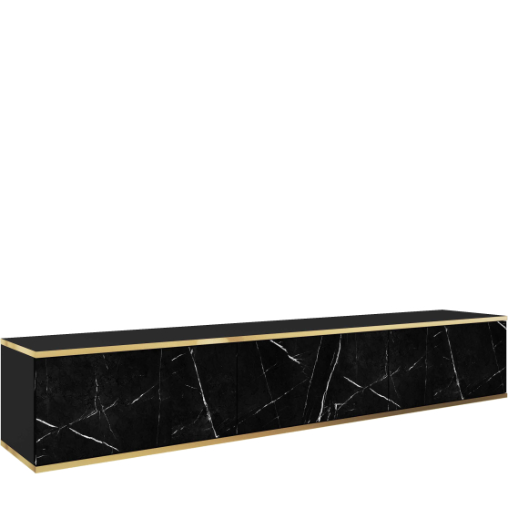 Szafka RTV-175 Czarny / Marmur Black Royal ORO Podstawowe