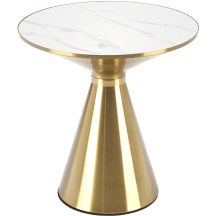 TRIBECA Halmar Ława biały marmur / złoty Podstawowe