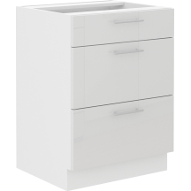 Szafka dolna stojąca 3 szuflady 60D 3S LARA BIAŁY POŁYSK Podstawowe