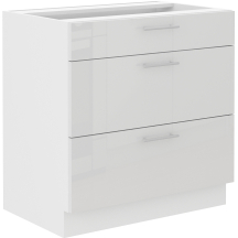 Szafka dolna stojąca 3 szuflady 80D 3S LARA BIAŁY POŁYSK Podstawowe