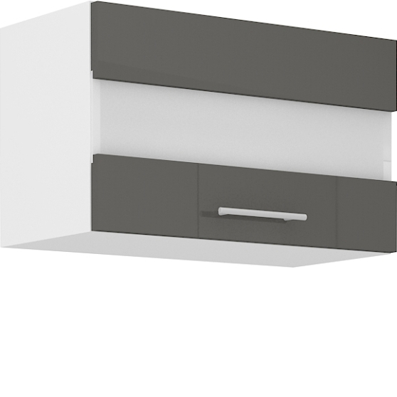 Szafka górna wisząca z witryną 1 klapa 60 GUS-36 1F LARA GRAFIT POŁYSK Podstawowe