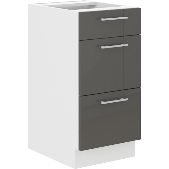 Szafka dolna stojąca 3 szuflady 40 D 3S LARA GRAFIT POŁYSK Podstawowe
