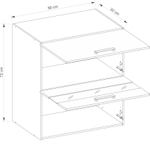 Szafka górna wisząca witryna 2 klapy 90 cm SM-42G SMART CONGO Szkic