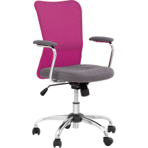 Fotel obrotowy młodzieżowy ANDY Popiel / Różowy Podstawowe