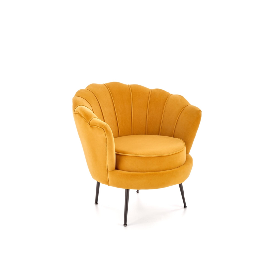 Fotel wypoczynkowy AMORINITO 2 Musztardowy / Czarny Podstawowe