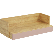 Biurko 2S Hikora Naturalna / Antyczny Róż MOBIUS Podstawowe