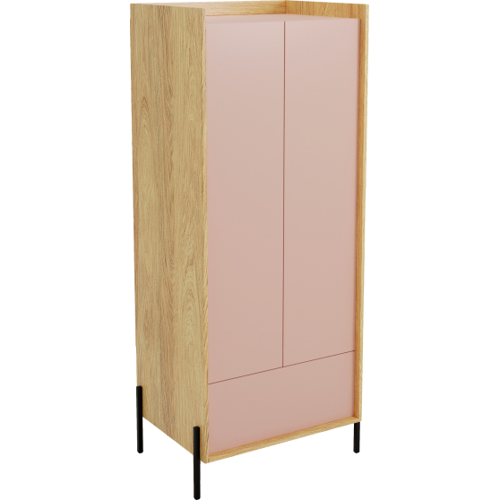 Szafa 2D Hikora Naturalna / Antyczny Róż MOBIUS Podstawowe