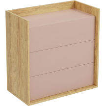 Komoda 3S Hikora Naturalna / Antyczny Róż MOBIUS Podstawowe