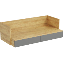 Biurko 2S Hikora Naturalna / Szary Przykurzony MOBIUS Podstawowe