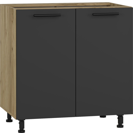 Szafka dolna stojąca 2 drzwi D-80/82 Dąb Craft / Antracyt VENTO Podstawowe