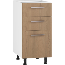 Szafka dolna stojąca 3 szuflady D3S-40/82 Hettich Biały / Dąb Miodowy VENTO Podstawowe