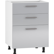 Szafka dolna stojąca 3 szuflady D3S-60/82 Hettich Biały / Jasny Popiel Połysk VENTO Podstawowe