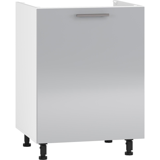 Szafka pod zlewozmywak 1 drzwi DK-60/82 Biały / Jasny Popiel Połysk VENTO Podstawowe