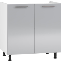 Szafka pod zlewozmywak 2 drzwi DK-80/82 Biały / Jasny Popiel Połysk VENTO Podstawowe