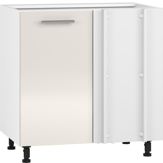Szafka dolna stojąca narożna 1 drzwi 100 x 82 cm DN-100/82 Biały / Beżowy Połysk VENTO Podstawowe