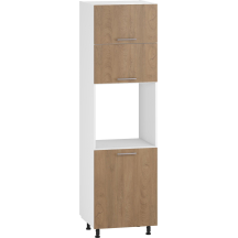 Szafka dolna wysoka słupek pod zabudowę piekarnika 3 drzwi 60 cm DP-60/214 Biały / Dąb Miodowy VENTO Podstawowe