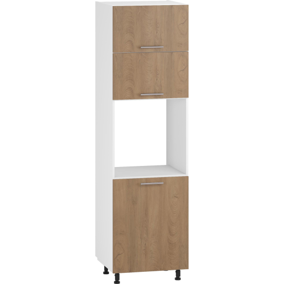 Szafka dolna wysoka słupek pod zabudowę piekarnika 3 drzwi 60 cm DP-60/214 Biały / Dąb Miodowy VENTO Podstawowe