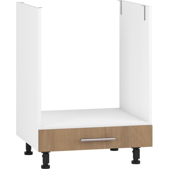 Szafka dolna stojąca pod zabudowę piekarnika i płyty grzewczej DP-60/82 Biały / Dąb Miodowy VENTO Podstawowe Szafka dolna stojąca pod zabudowę piekarnika i płyty grzewczej DP-60/82 Biały / Dąb Miodowy VENTO Podstawowe