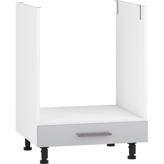 Szafka dolna stojąca pod zabudowę piekarnika i płyty grzewczej DP-60/82 Biały / Jasny Popiel Połysk VENTO Podstawowe