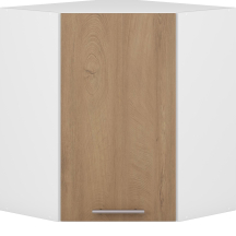 Szafka górna wisząca narożna 1 drzwi GN-60/72 Biały / Dąb Miodowy VENTO Podstawowe