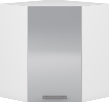 Szafka górna wisząca narożna 1 drzwi GN-60/72 Biały / Jasny Popiel Połysk VENTO Podstawowe