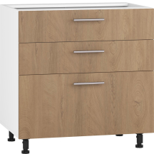 Szafka dolna stojąca 3 szuflady D3S-80/82 Hettich Biały / Dąb Miodowy VENTO Podstawowe
