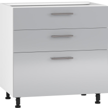 Szafka dolna stojąca 3 szuflady D3S-80/82 Hettich Biały / Jasny Popiel Połysk VENTO Podstawowe