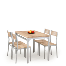 Zestaw stół i 4 krzesła MALCOLM Dąb Sonoma Podstawowe