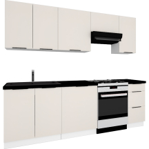 Zestaw mebli kuchennych 1,8/2,4 Popiel / Beż Piaskowy SONJA Podstawowe (1)