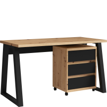 Biurko z kontenerkiem IGA I Dąb Artisan Podstawowe