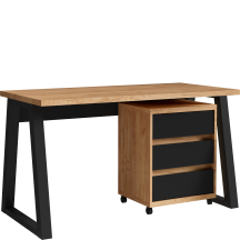 Biurko z kontenerkiem IGA I Dąb Craft Podstawowe