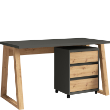 Biurko z kontenerkiem IGA I Grafit Podstawowe