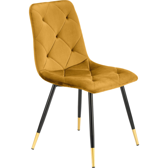 Krzesło metalowe K-438 Czarny / Złoty / Musztardowy Podstawowe