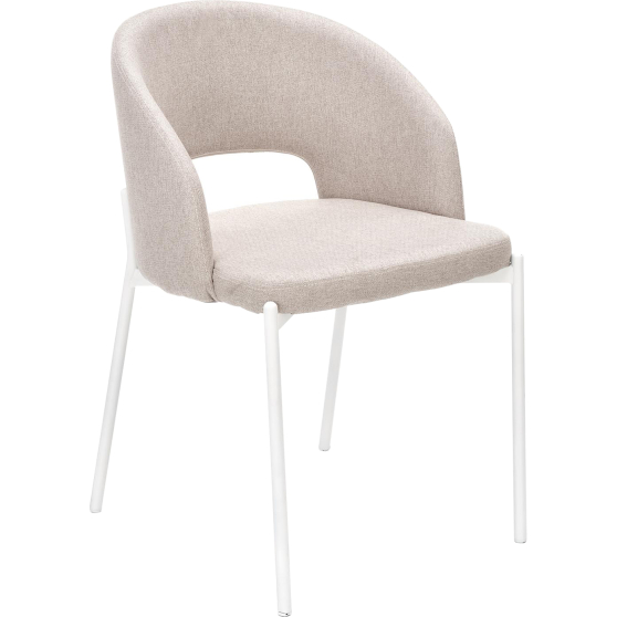 Krzesło metalowe K-486 Biały / Beż Podstawowe