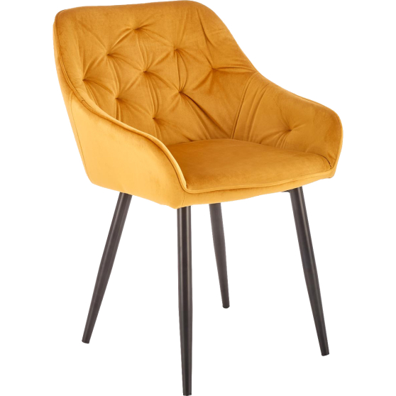 Krzesło metalowe K-487 Czarny / Musztardowy Podstawowe