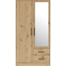 Szafa 2D Dąb Artisan z lustrem SRL3 SMART Podstawowe