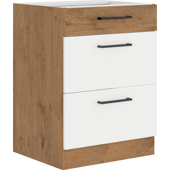 Szafka dolna stojąca 3 szuflady 60 D 3S VIGO BIAŁY POŁYSK Podstawowe