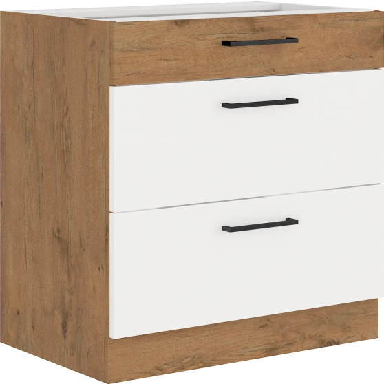 Szafka dolna stojąca 3 szuflady 80D 3S VIGO BIAŁY POŁYSK Podstawowe