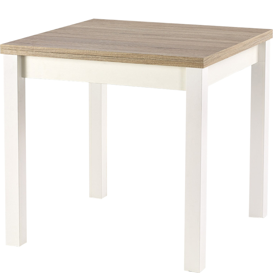 Stół rozkładany 80-160x80x76 GRACJAN Dąb Sonoma / Biały Podstawowe