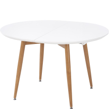 Stół rozkładany 120-200x100x75 EDWARD Biały / Dąb Miodowy Podstawowe